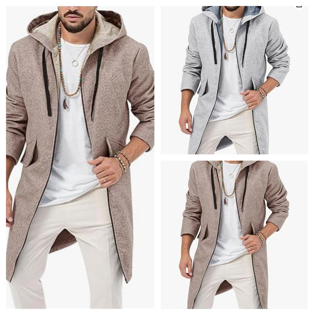 Trendy long jacket for men with hood Lune London