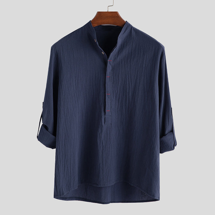 Men's Long Sleeve Henley Shirt with Fine Button Details and a Casual Fit Lune London