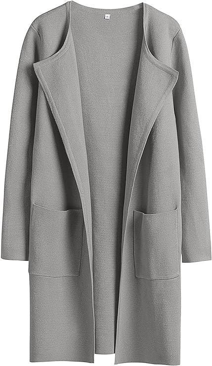 Lune London Women's Open Front Knitted Jacket with Practical Pockets