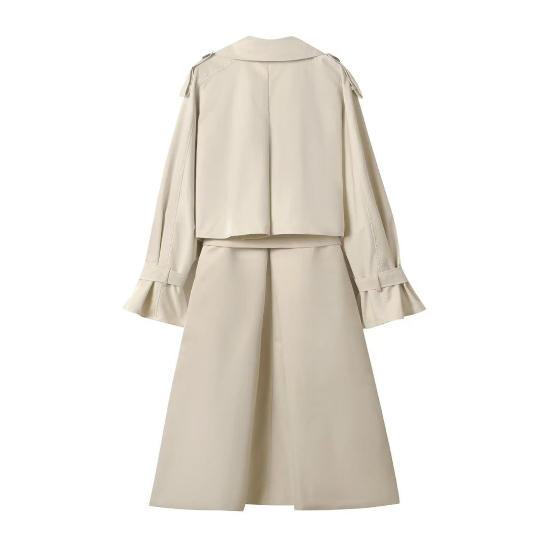 Manteau trench élégant pour femmes avec ceinture et col surdimensionné Chic & Stil