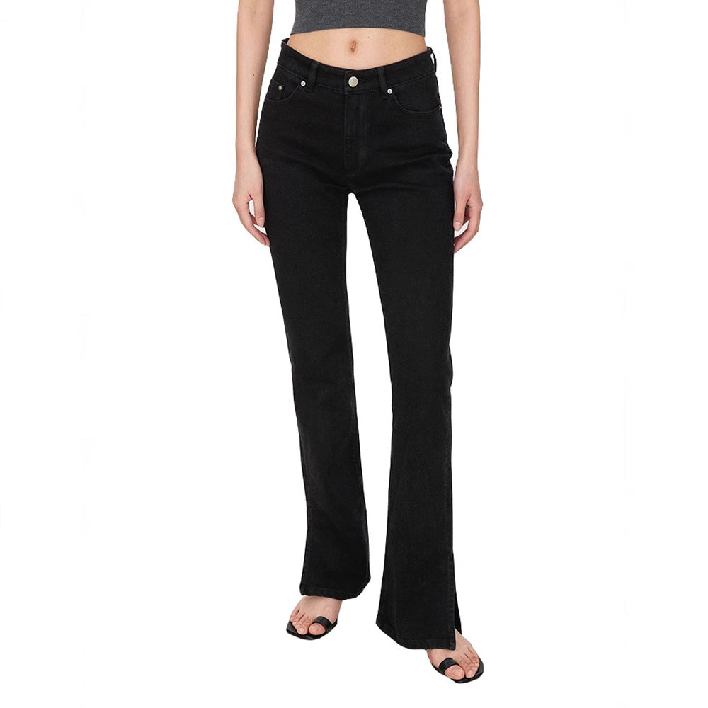 Jean bootcut pour femmes au style vintage avec taille haute Chic & Stil