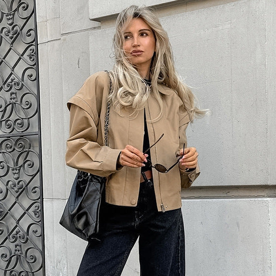 Modern cropped jacket for women with voluminous sleeves Lune London