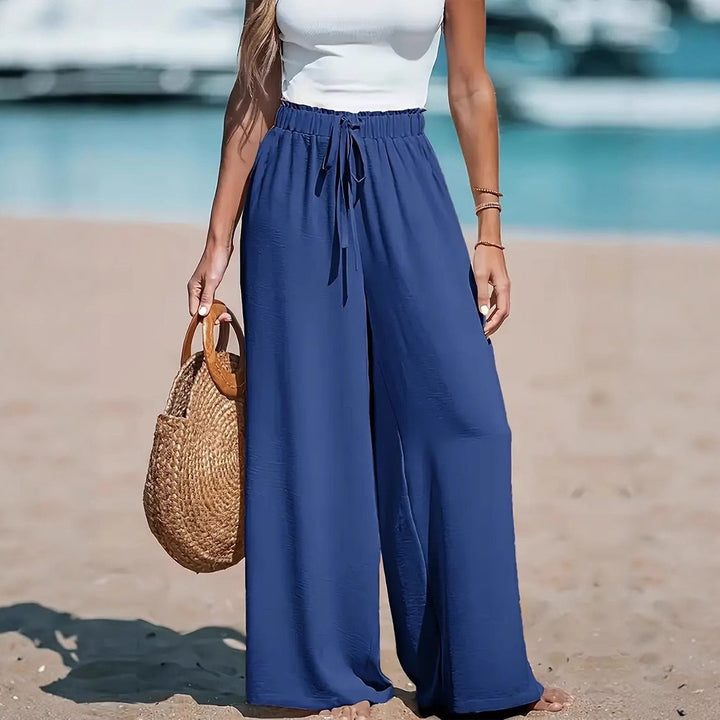 Wide summer pants for women with elastic waist Lune London