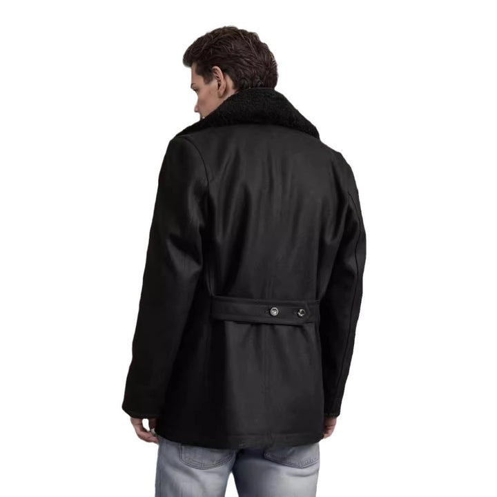 Men's wool coat with contrasting collar Lune London