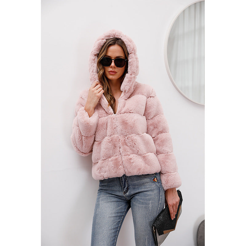 Ladies soft fleece jacket with hood Lune London
