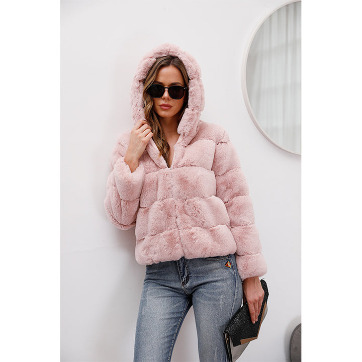 Ladies soft fleece jacket with hood Lune London