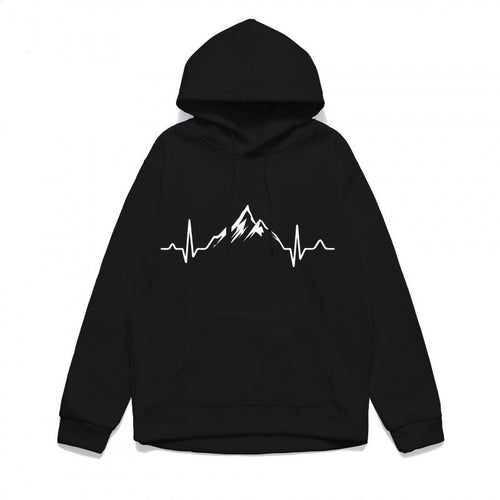 Women's hoodie with stylish mountain motif and high-quality cotton Chic & Stil