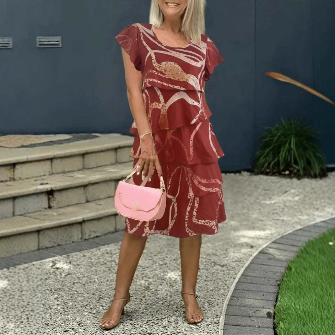 Fluid wrap dress for women with an elegant overlay and a unique pattern Lune London