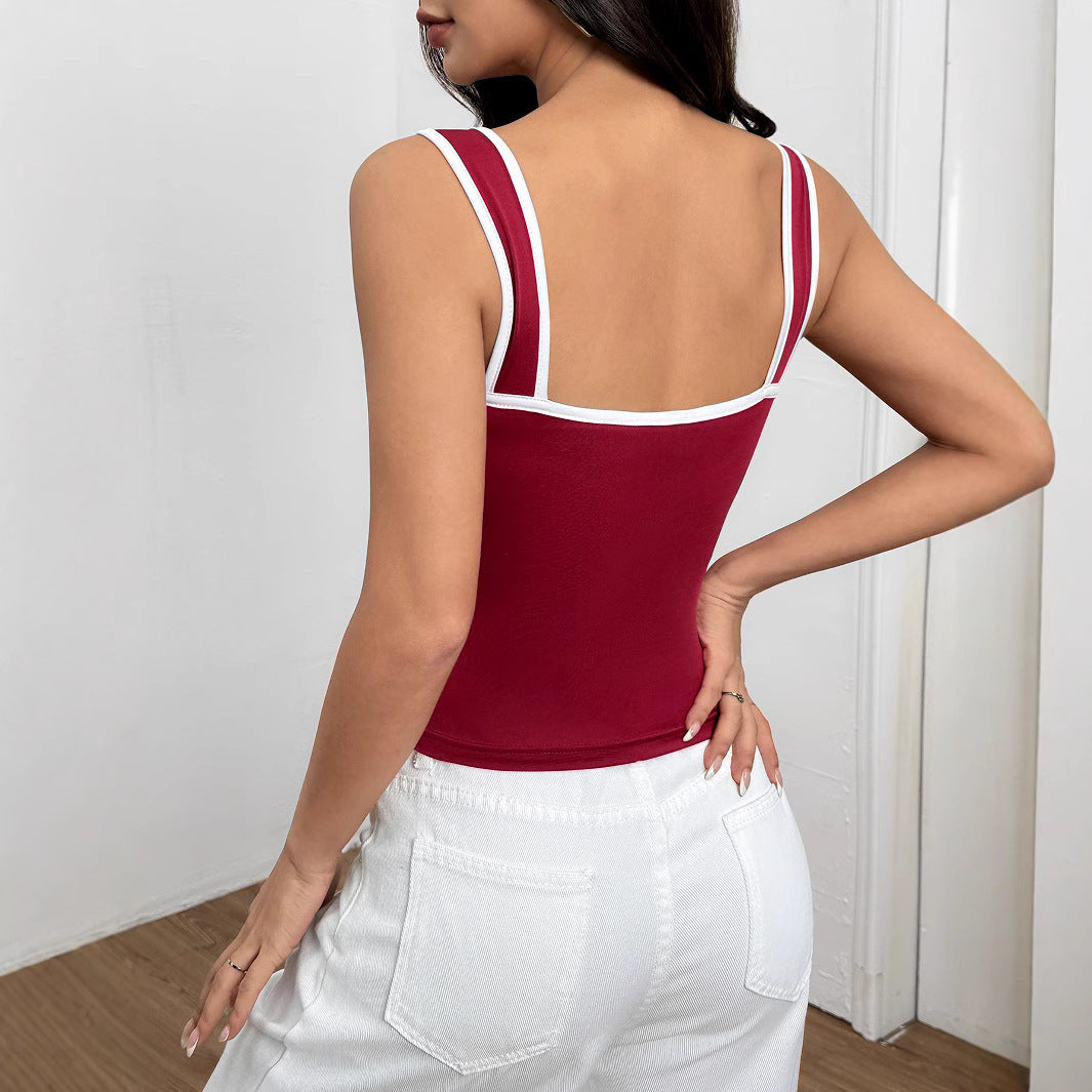Top ajusté pour femmes avec des détails de bretelles sophistiqués Chic & Stil