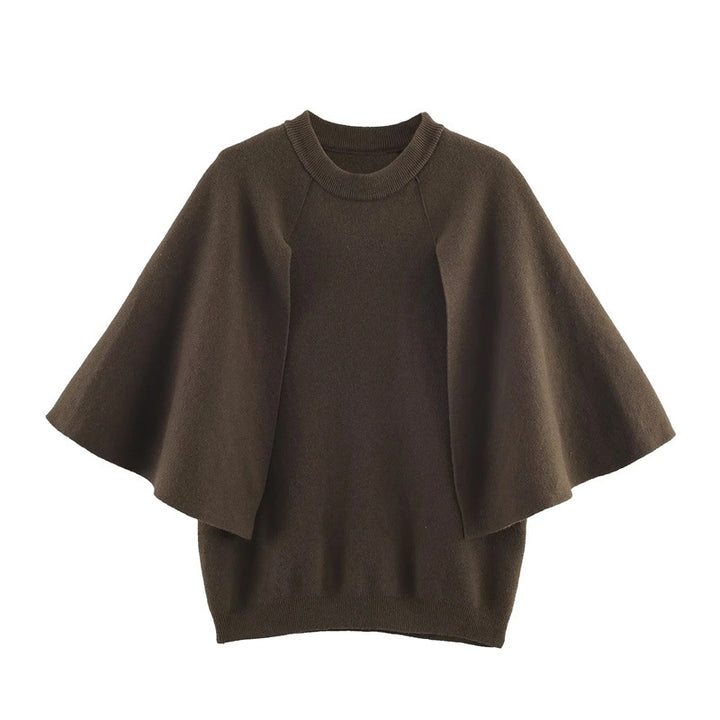 Ladies elegant oversized sweater with wide V-neck Lune London