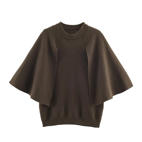 Ladies elegant oversized sweater with wide V-neck Lune London