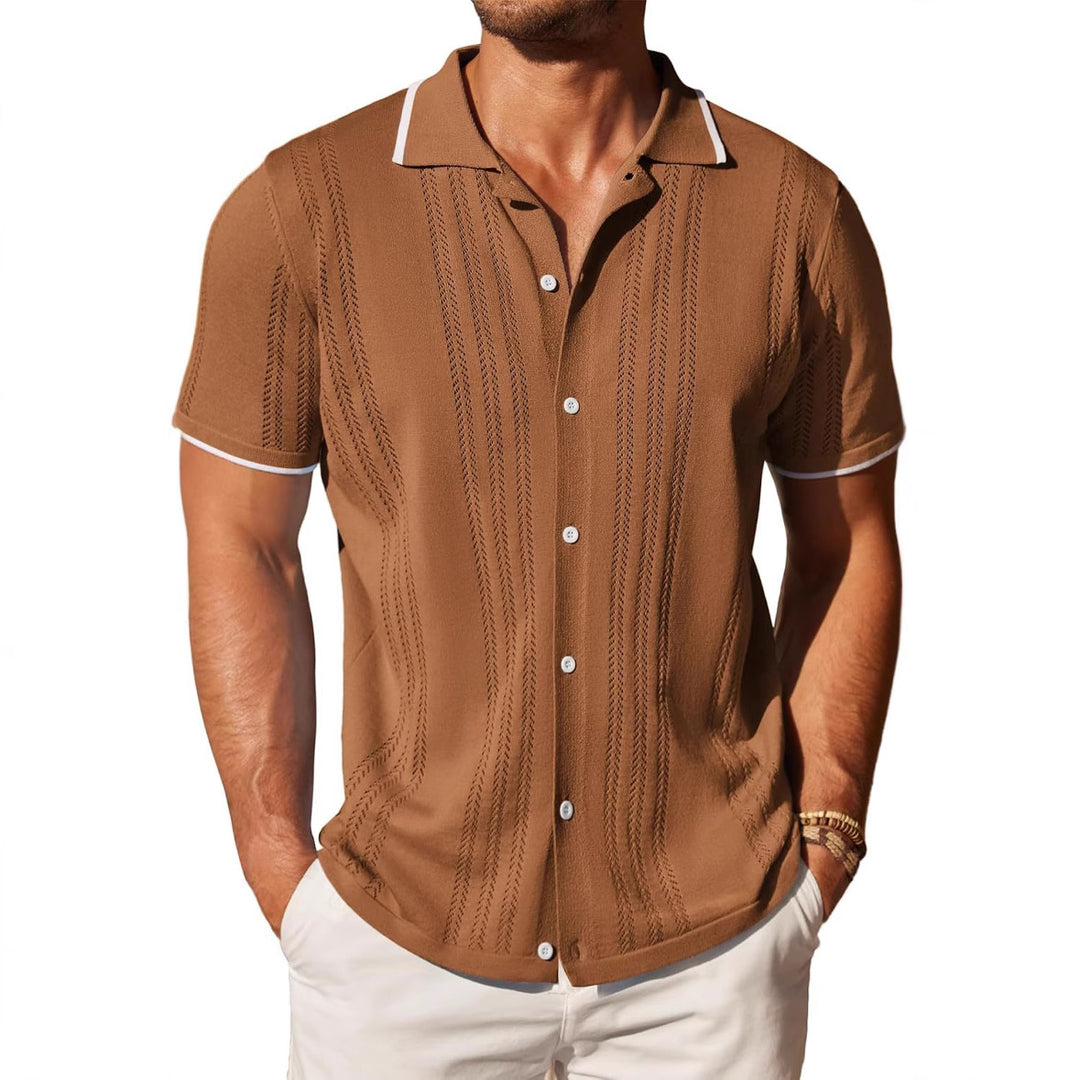 Short sleeve shirt for men with textured pattern Lune London
