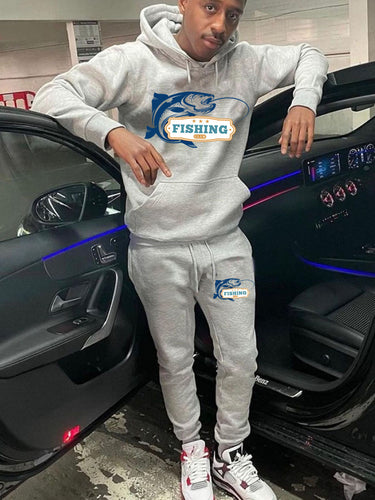 Sweatshirt and jogging set for ladies with suggested fish pattern Lune London