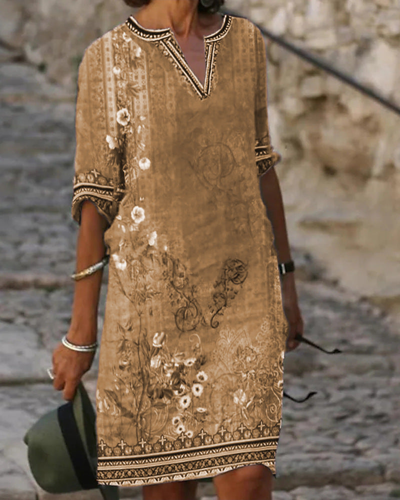 Airy summer dress for women with floral design Lune London