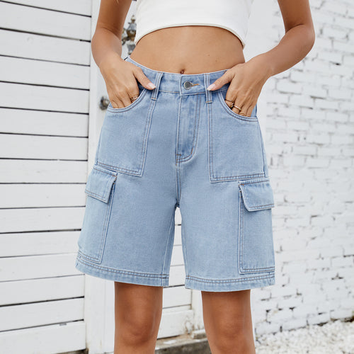 Women's cargo shorts with side pockets and high waist Lune London
