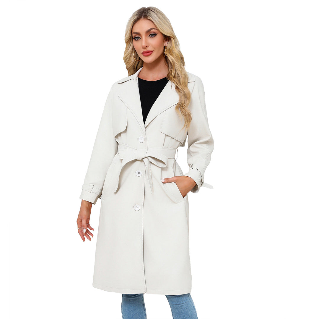 Fashion trench coat for women in high-quality faux leather Lune London
