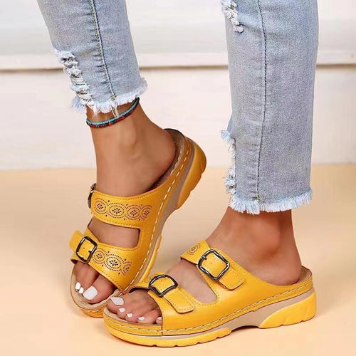 Ladies Strappy Sandals with Stylish Buckles Lune London