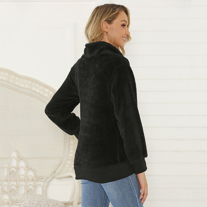 Ladies soft fleece jacket with striking camouflage detail Lune London
