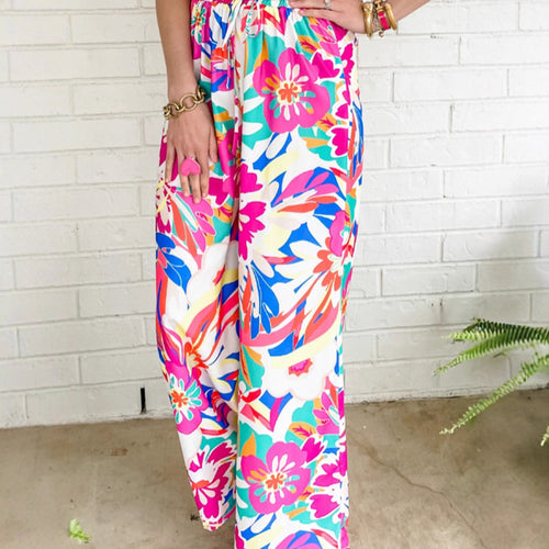 Trendy floral wide pants for women Lune London