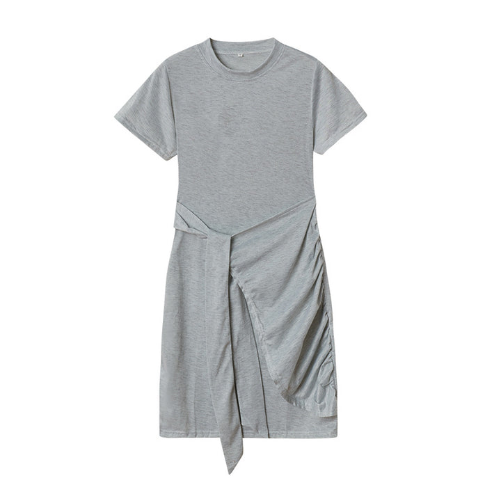 Chic and Stylish Draped Leisure T-Shirt Dress for Women