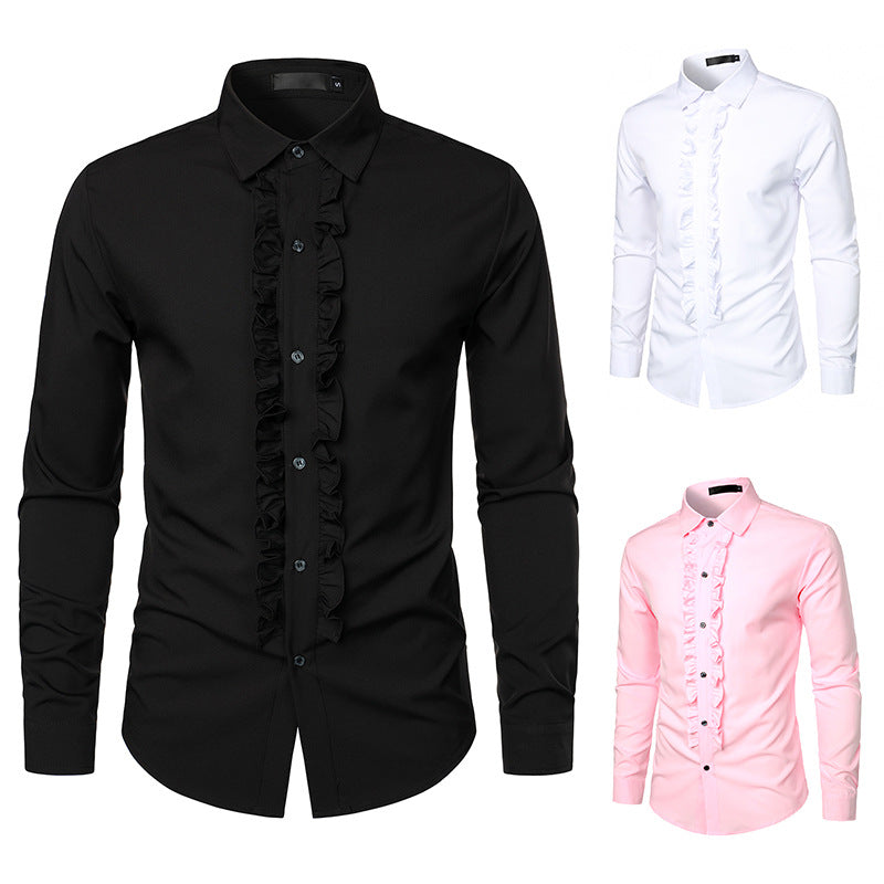 Men's Elegant Shirt with Ruffle Details Lune London