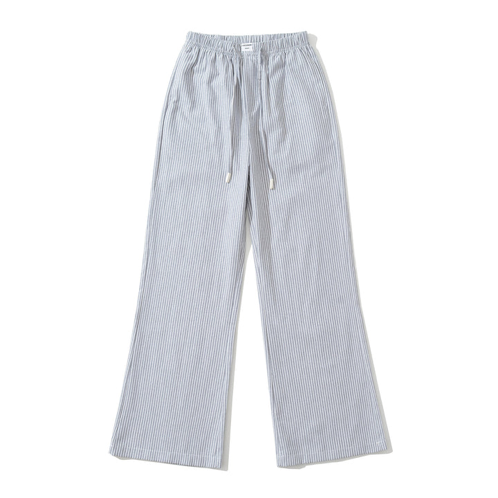 Loose jersey pants for women with a casual striped look featuring an elastic waistband and drawstring Lune London