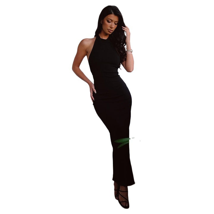 Backless evening dress for women with strap details Lune London