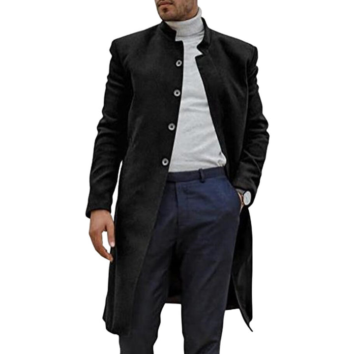 Modern and stylish wool coat for men with a continuous row of buttons Lune London