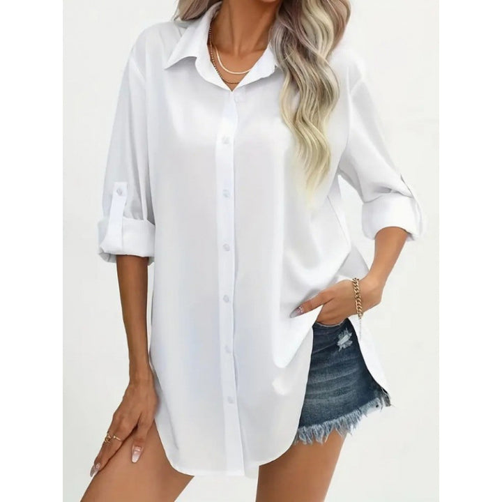 Ladies elegant long sleeve shirt in breathable cotton Lune London