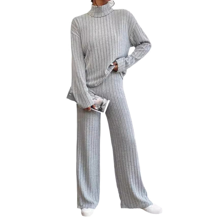Women’s casual knit jumpsuit with high collar Lune London