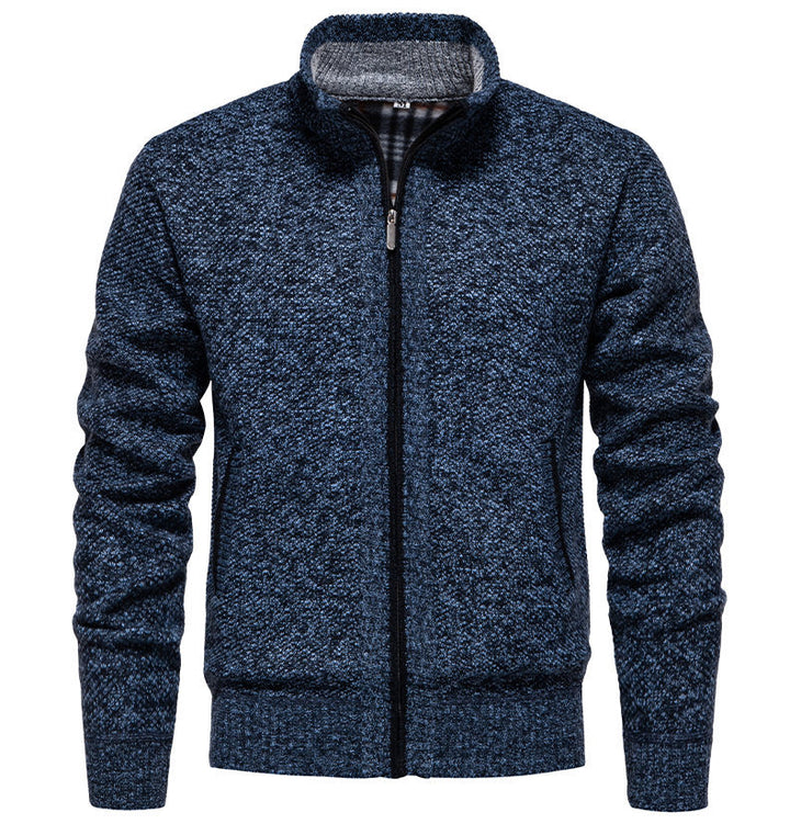 Men's knitted sports jacket with high collar Lune London