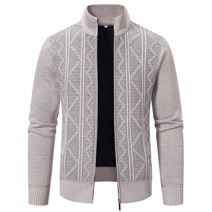 Men's knit jacket with high collar and zipper Lune London