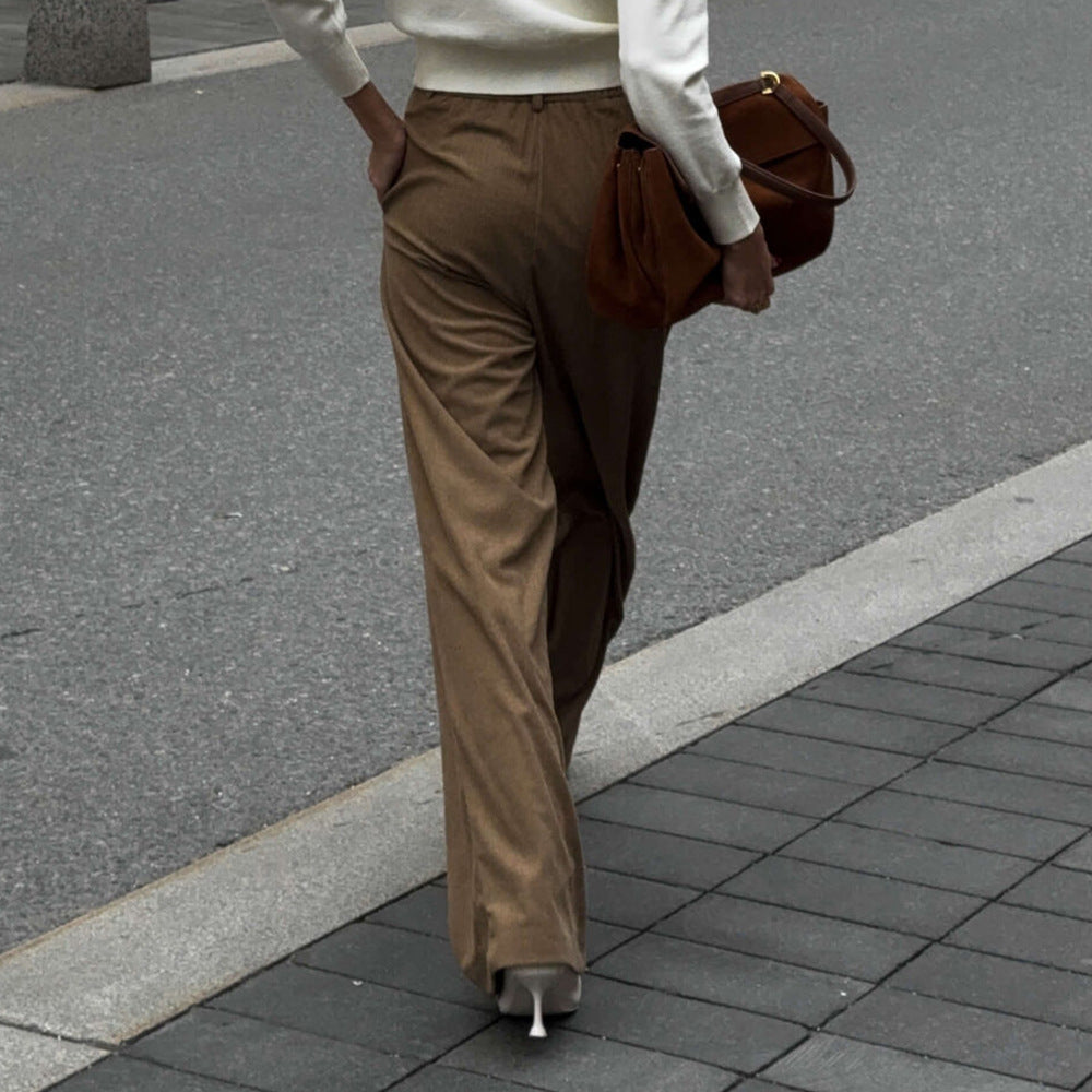 Wide corduroy pants for women with pleats Lune London