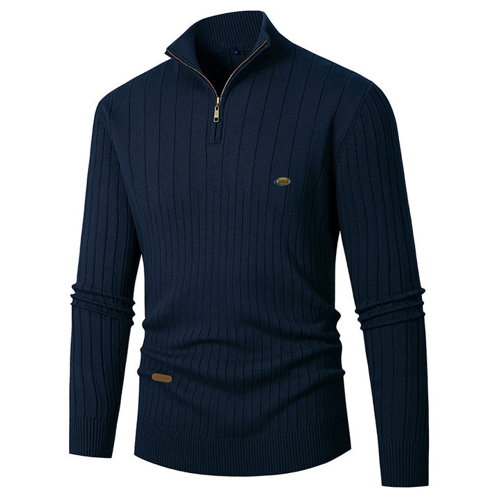 Men's trendy sweater with zipper and fine ribbed design Lune London