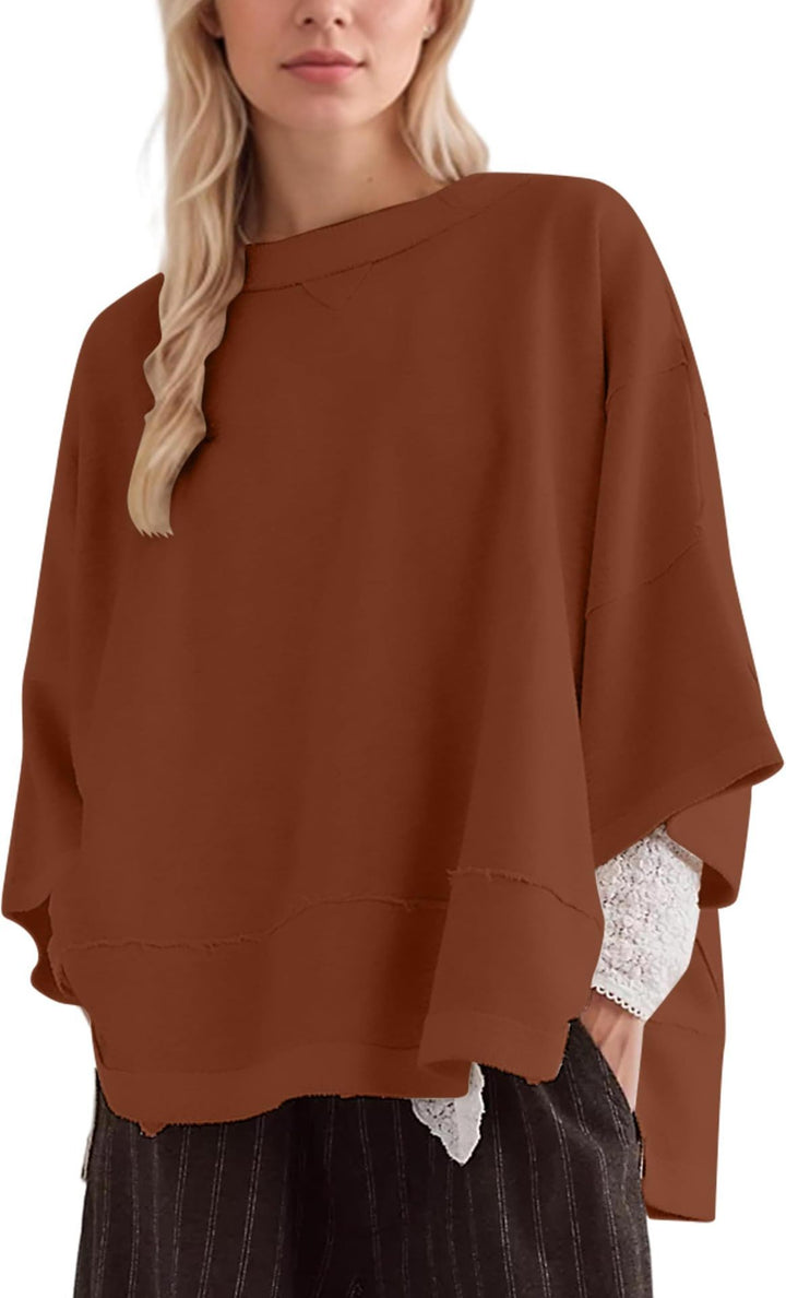 Women Oversized Sweatshirt with Open Sides Lune London