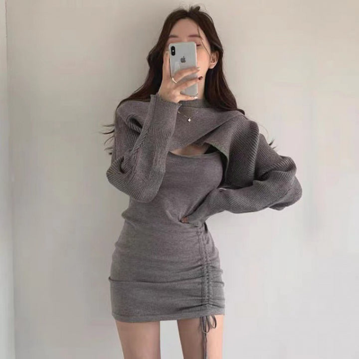 Knit dress for women with the look of an oversized sweater and details - Lune London