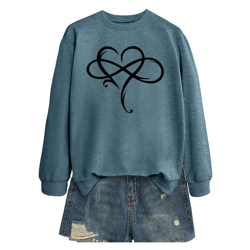 Sweatshirt pour femmes avec design de cœur créatif et coupe décontractée Chic & Stil