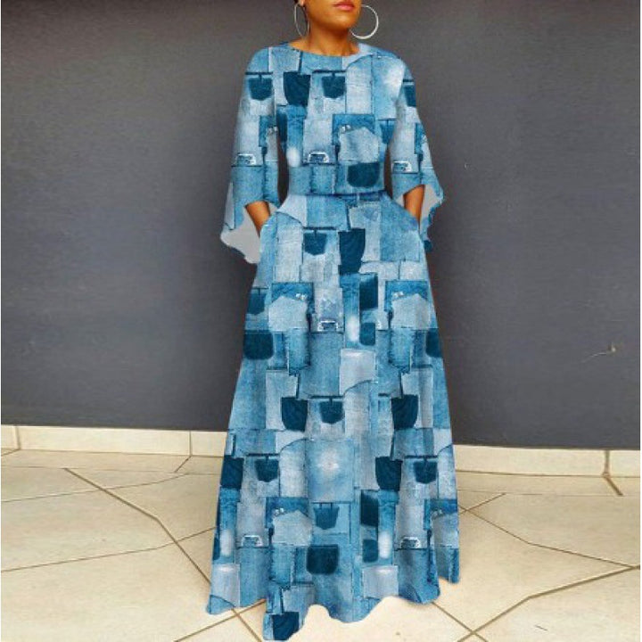 Robe maxi pour femmes avec imprimé léopard et coupe ajustée Chic & Stil