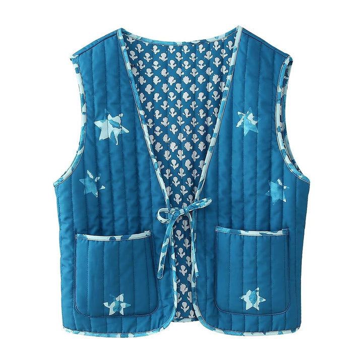 Quilted vest for women with pockets and trendy pattern Lune London
