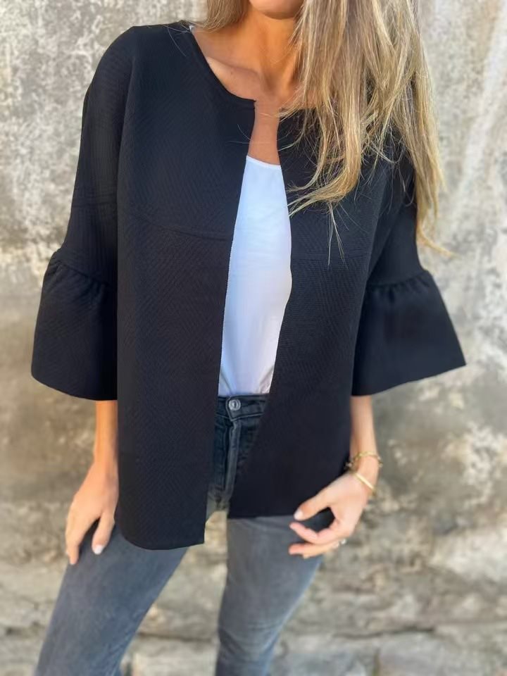 Fashionable women's jacket with wide sleeves and slightly textured fabric Lune London