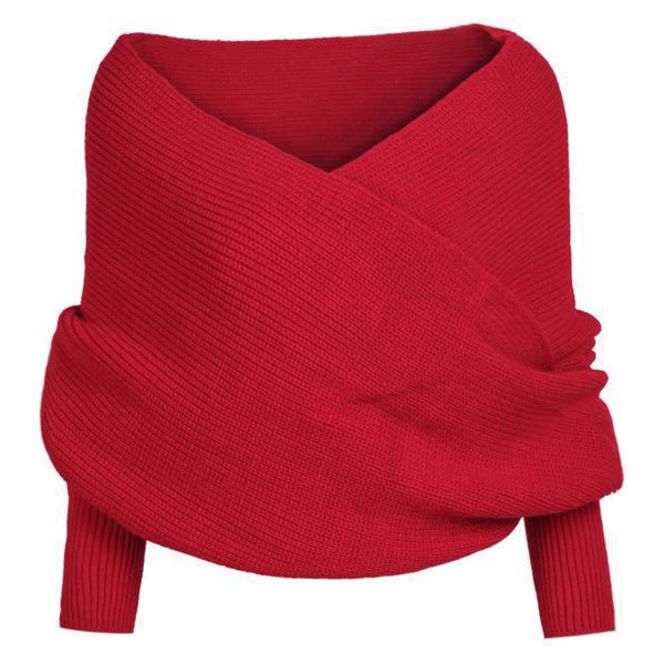 Knitted jacket for women with wrap design and long sleeves Lune London
