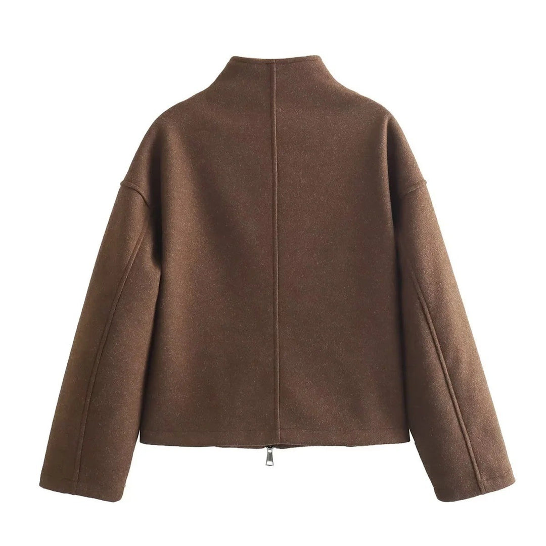 Women oversized cardigan with high zip Lune London