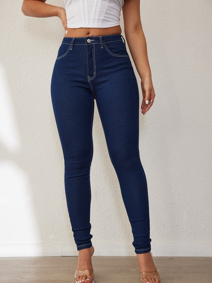 Women's Slim Fit Jeans with High Waist and Stretch Fabric Lune London
