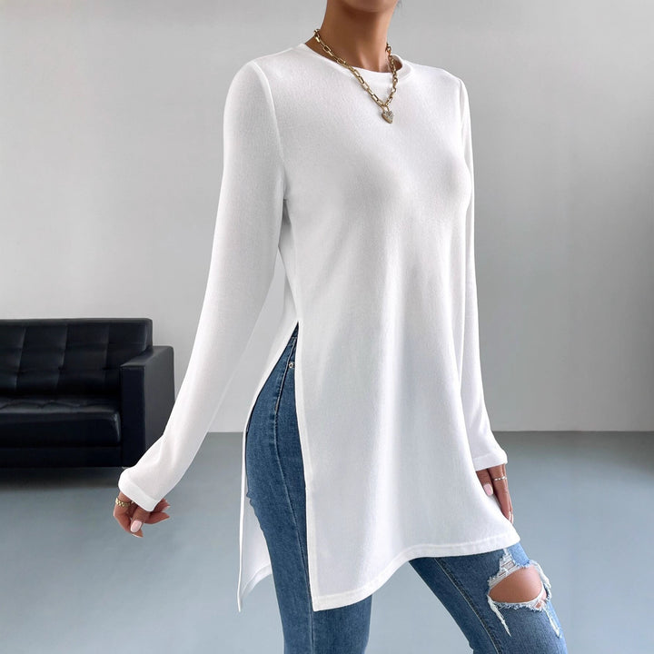 Long sleeve blouse for women with side slits and high-quality finish Lune London