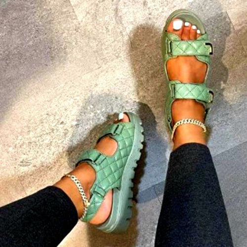 Platform sandals for ladies with ergonomic strap design and non-slip sole Lune London