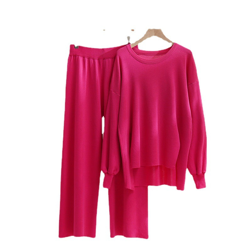 Lune London casual knit top and pants set for women