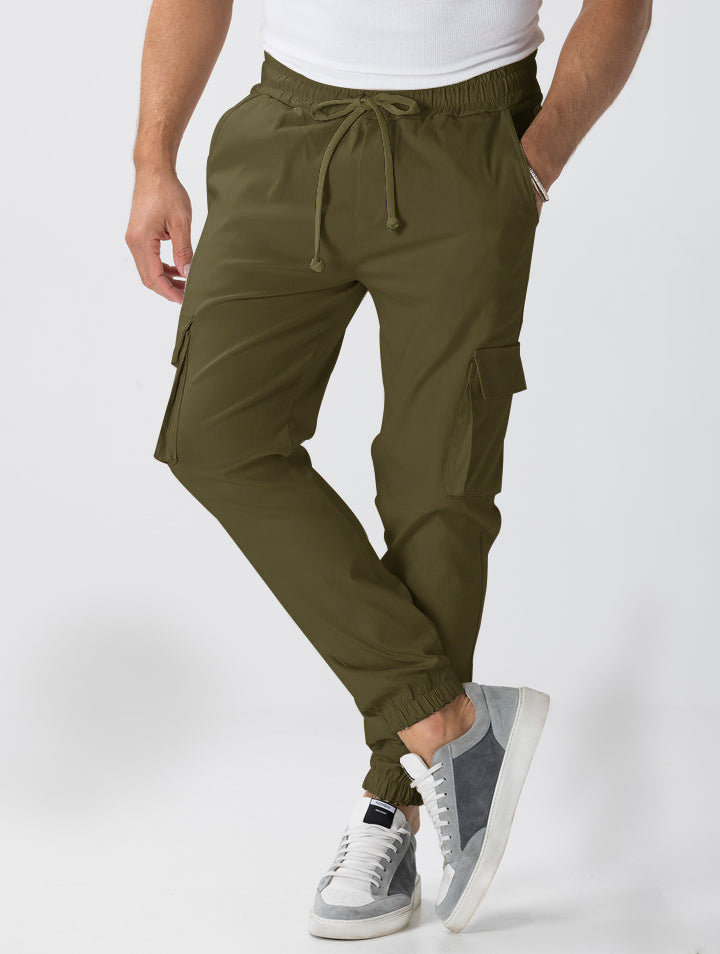 Men's cargo jogging pants with adjustable waist and practical side pockets Lune London