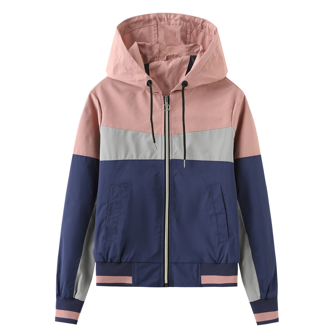 Fashionable women's windbreaker with contrasting color accents Chic und Stil