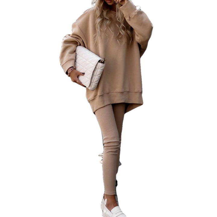 Sweatshirt décontracté pour femmes avec épaules tombantes et doublure douce Chic & Stil