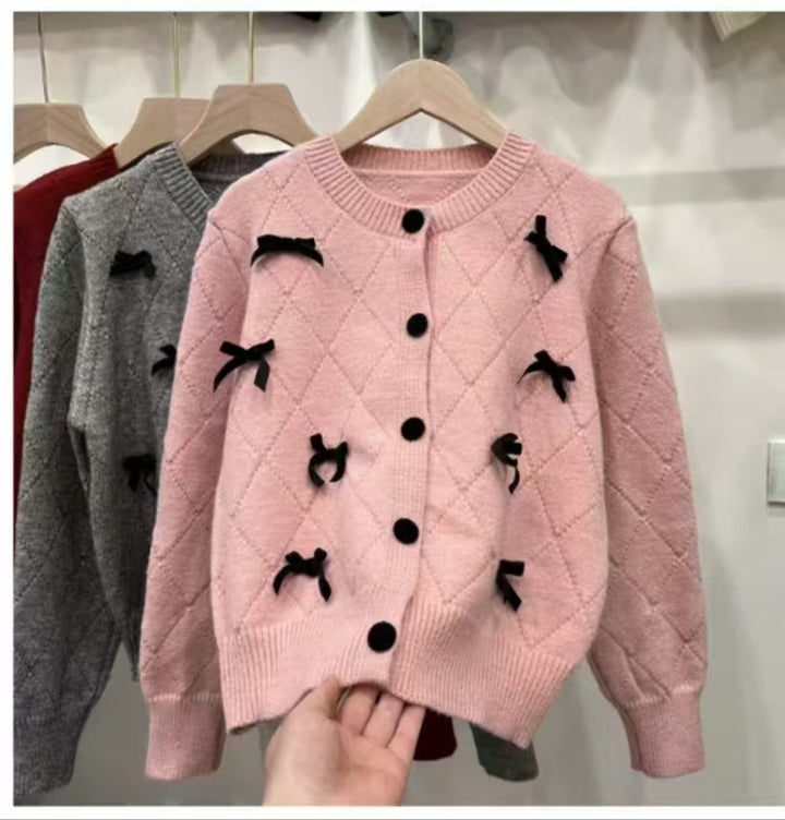 Knitted jacket for women with decorative knots Lune London